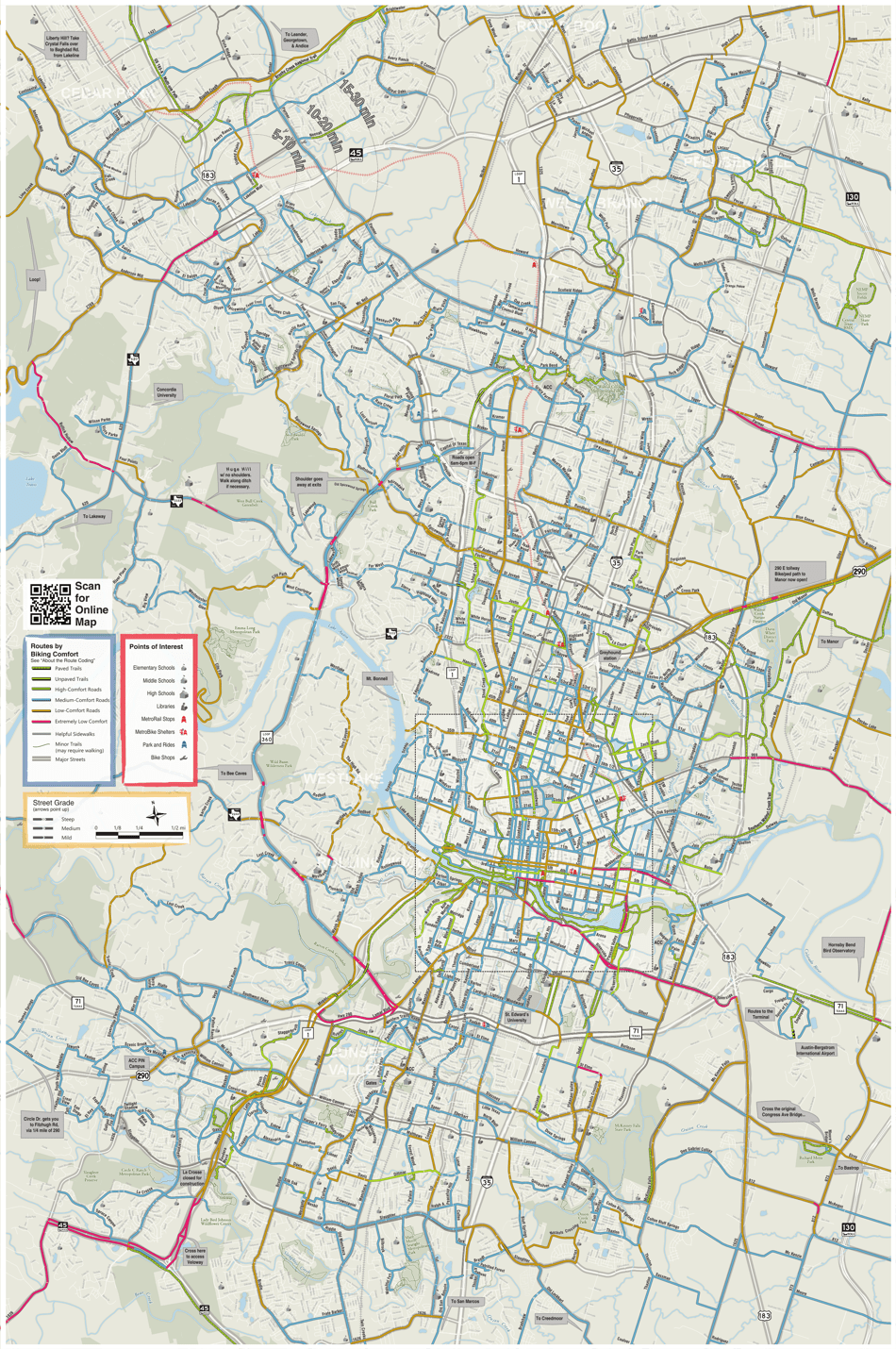 Austin Bike Routes Map Texas Austin Bike Map Download Printable Pdf | Templateroller