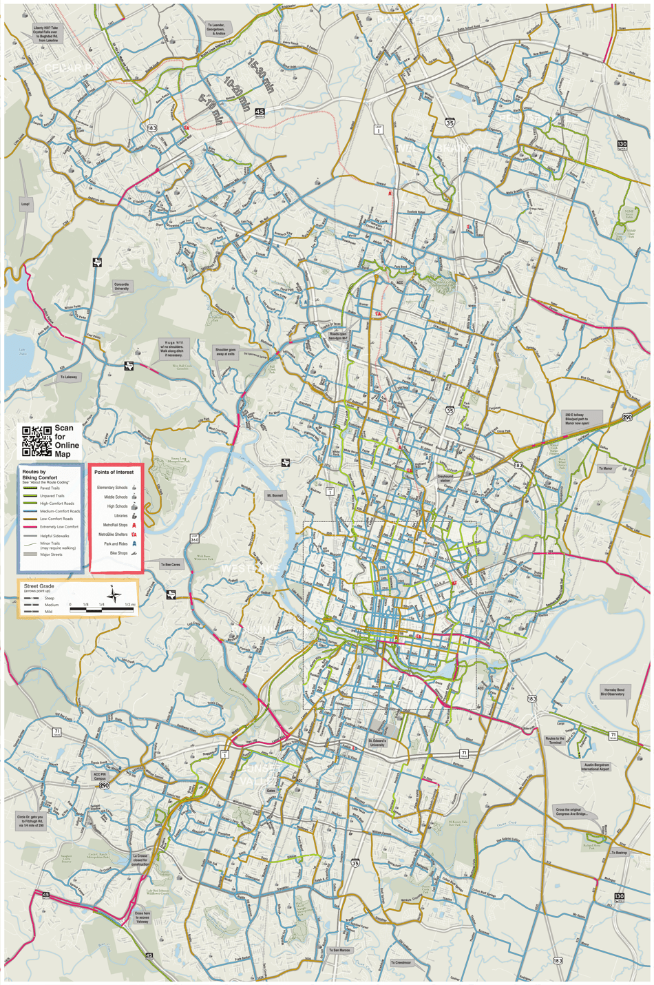 Austin Bike Map - Texas, Page 1
