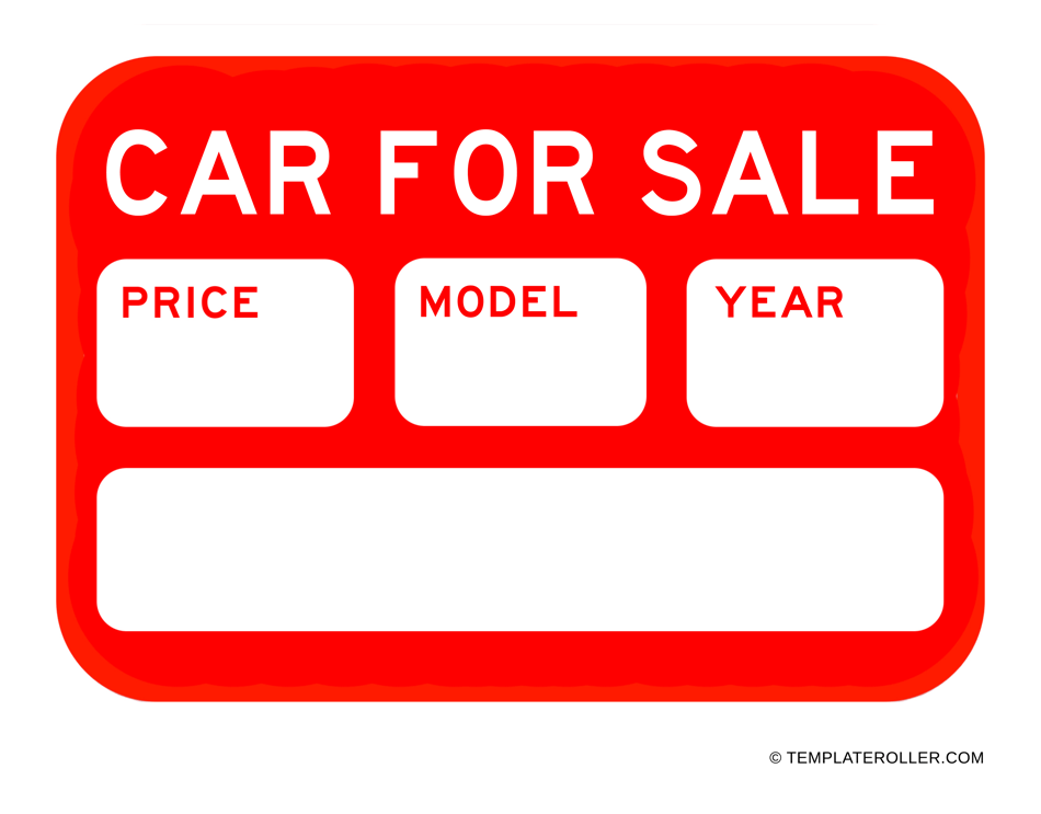 Car For Sale Sign Printable Printable Word Searches