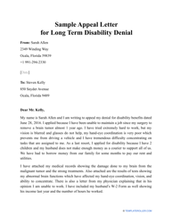 Document preview: Sample Appeal Letter for Long Term Disability Denial