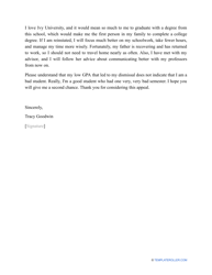 Sample Academic Dismissal Appeal Letter, Page 2