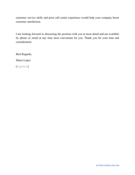Sample Customer Service Call Center Cover Letter, Page 2