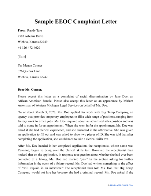 sample-eeoc-complaint-letter-download-printable-pdf-templateroller