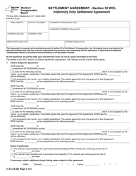 Document preview: Form C-32-IC Settlement Agreement - Section 32 Wcl Indemnity Only Settlement Agreement - New York