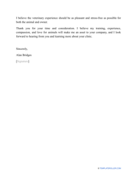 Sample Veterinary Technician Cover Letter, Page 2