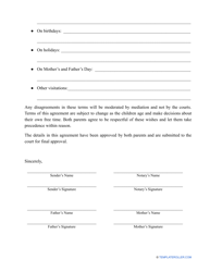 Child Custody Letter Template, Page 2