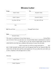 Document preview: Divorce Letter Template