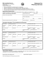 Form F245-100-000 Statement for Pharmacy Services - Washington