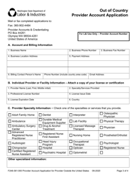 Form F248-361-000 Provider Account Application for Provider Outside the United States - Washington, Page 3