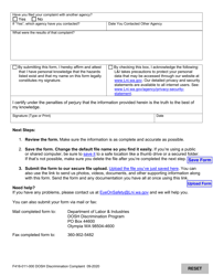 Form F416-011-000 Dosh Discrimination Complaint - Washington, Page 2