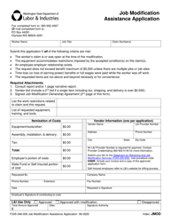 Document preview: Form F245-346-000 Job Modification Assistance Application - Washington