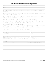 Form F245-346-000 Job Modification Assistance Application - Washington, Page 2