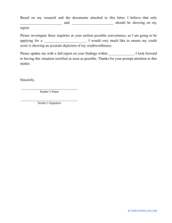 Credit Inquiry Removal Letter Template, Page 2