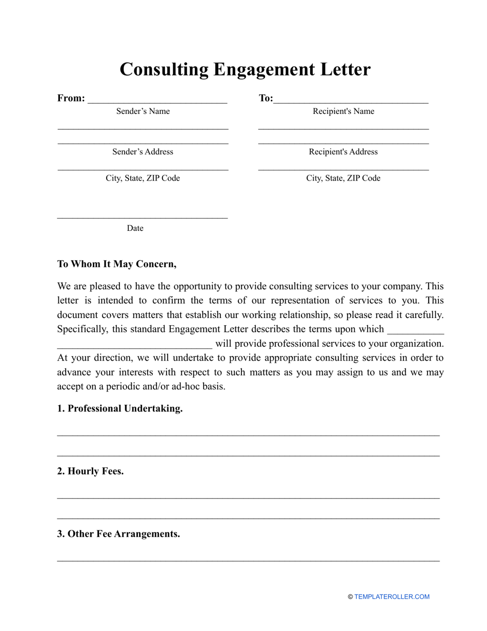 Consulting Engagement Letter Template