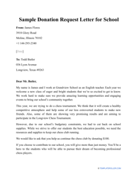 Document preview: Donation Request Letter for School