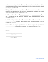 Mission Trip Support Letter Template, Page 2