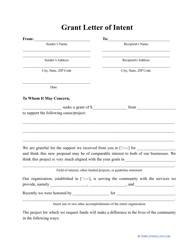 Document preview: Grant Letter of Intent Template