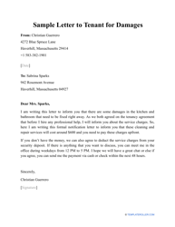 Sample &quot;Letter to Tenant for Damages&quot;