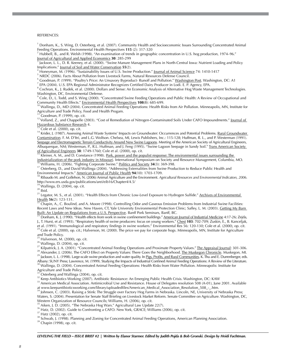 Environmental and Health Problems in Livestock Production: Pollution in the Food System, Page 8