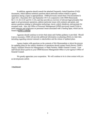 Memorandum for the Heads of Executive Departments and Agencies (Planning for Agency Operations During a Potential Lapse in Appropriations), Page 2