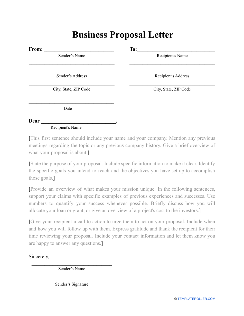 Business Proposal Letter Template, Page 1