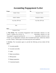 &quot;Accounting Engagement Letter Template&quot;
