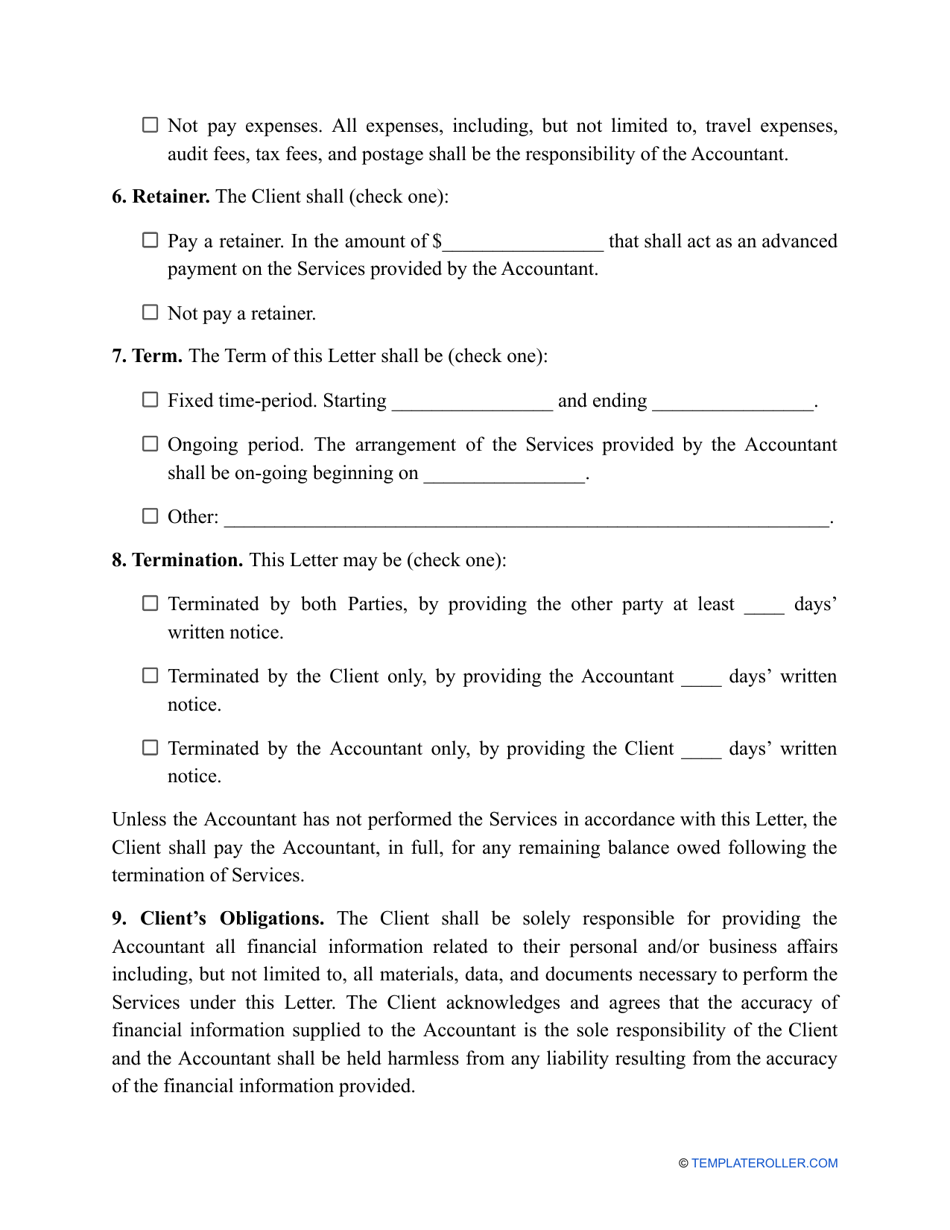 Accounting Engagement Letter Template, Page 3
