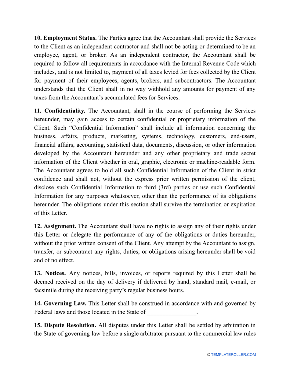 Accounting Engagement Letter Template, Page 4