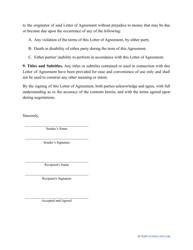 Letter of Agreement Template, Page 3