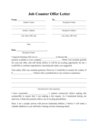 Document preview: Job Counter Offer Letter Template