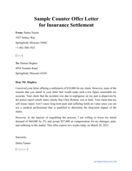Sample &quot;Counter Offer Letter for Insurance Settlement&quot;