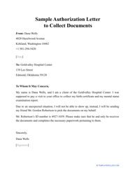 Sample &quot;Authorization Letter to Collect Documents&quot;