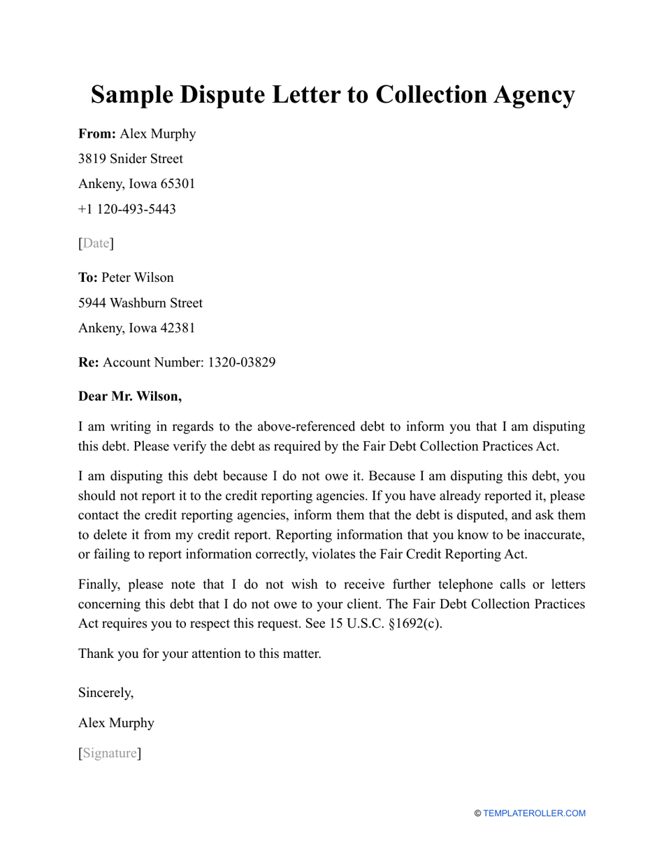 2022 Dispute Letter Templates Fillable Printable Pdf 2027