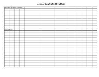 Indoor Air Sampling Field Data Sheet - Montana, Page 2