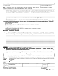 IRS Formulario 8857(SP) Solicitud Para Alivio Del Conyuge Inocente (Spanish), Page 6