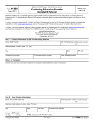 IRS Form 14360 Continuing Education Provider Complaint Referral