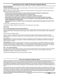 IRS Form 14360 Continuing Education Provider Complaint Referral, Page 2