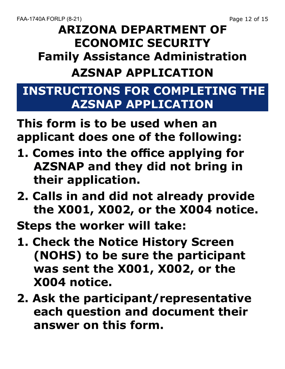 Form FAA-1740A-LP Azsnap Application (Large Print) - Arizona, Page 12