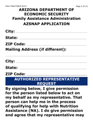 Form FAA-1740A-LP Azsnap Application (Large Print) - Arizona, Page 2