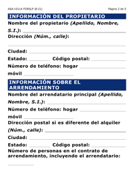 Formulario ASA-1011A-SLP Solicitud De Apelacion - Erap (Letra Grande) - Arizona (Spanish), Page 2