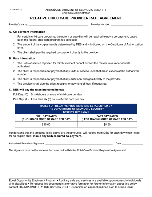 Form CC-214-A  Printable Pdf