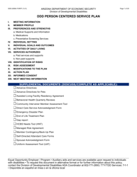 Document preview: Form DDD-2089A Ddd Person Centered Service Plan - Arizona
