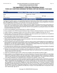 Document preview: Form HRP-1055A The Emergency Food Box Program (Tefap) Terms and Conditions Agreement Between Chrp and Regional Food Bank - Arizona