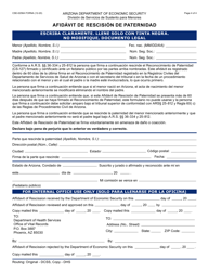 Form CSE-0258A Affidavit of Paternity Rescission - Arizona (English/Spanish), Page 4