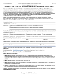 Document preview: Form AAA-1343A Request for Central Registry Background Check Cover Sheet - Arizona