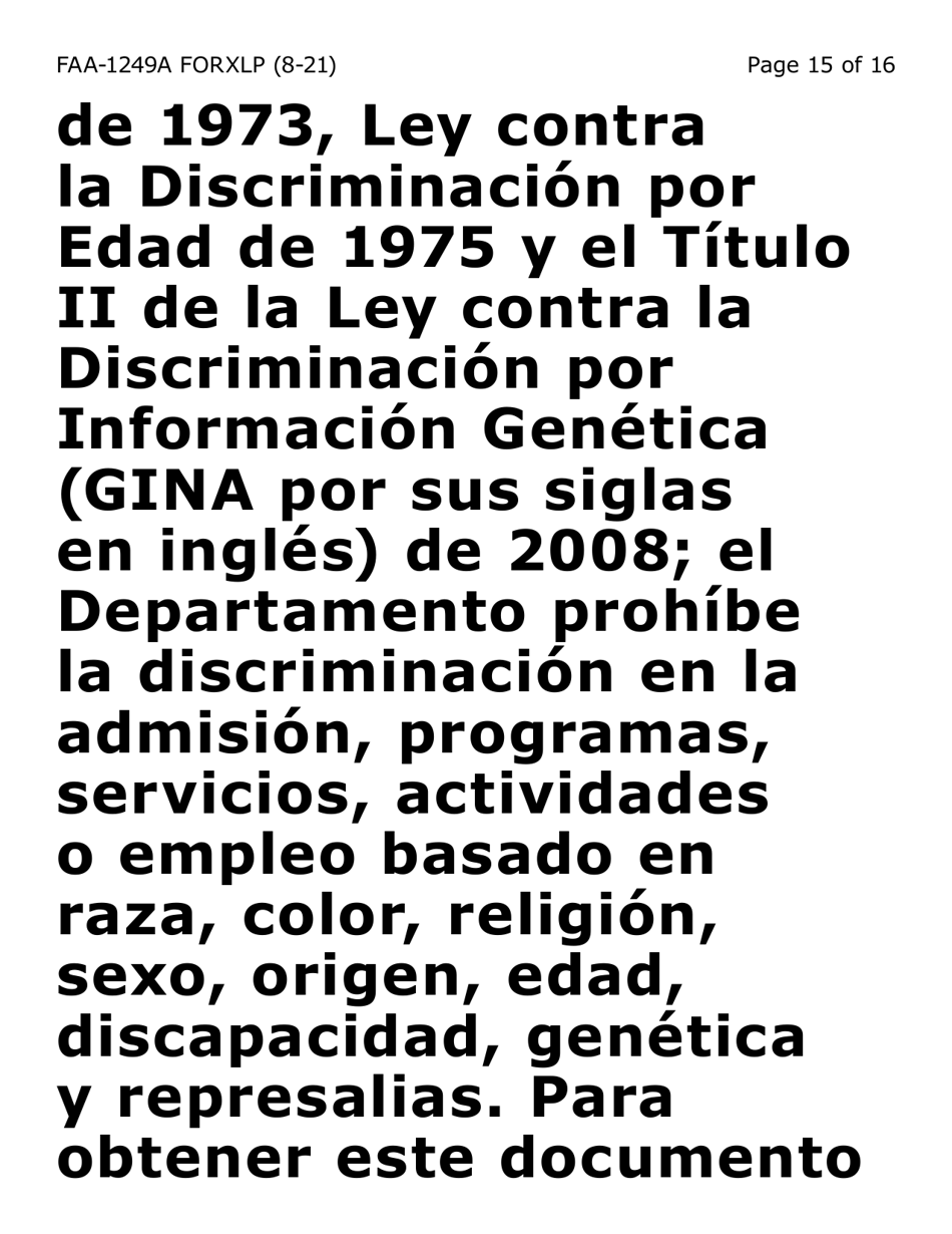 Form FAA-1249A-XLP Verification of Disability (Extra Large Print) - Arizona (English / Spanish), Page 15