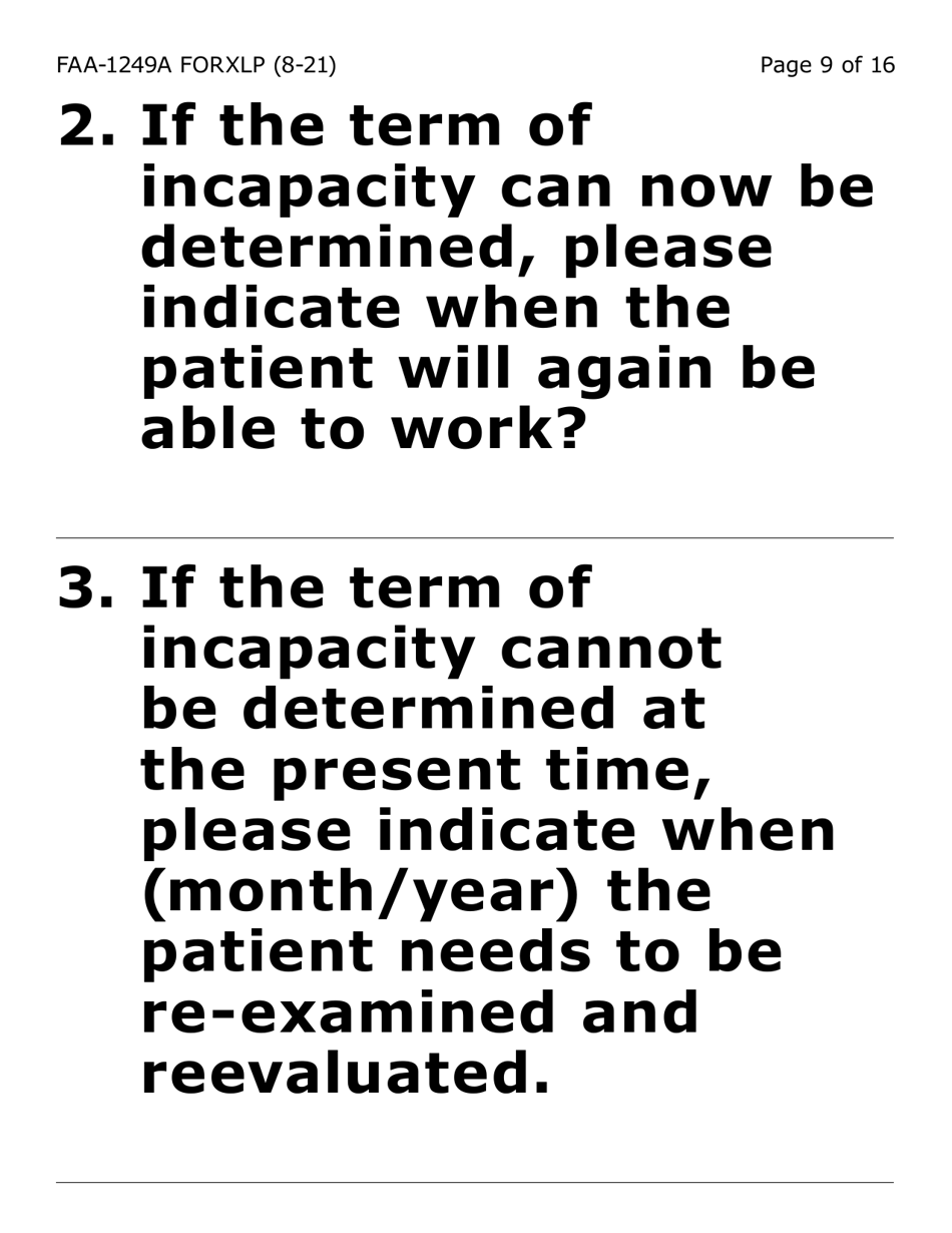 Form FAA-1249A-XLP Verification of Disability (Extra Large Print) - Arizona (English / Spanish), Page 9