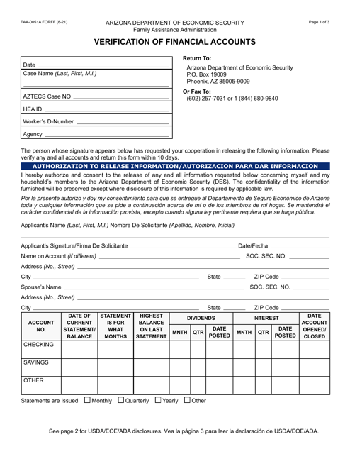 Form FAA-0051A  Printable Pdf