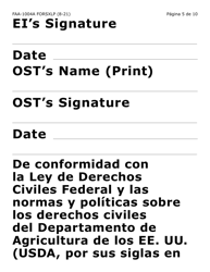 Form FAA-1004A-XLP Designation of Ebt Alternate Card Holder (Extra Large Print) - Arizona (English/Spanish), Page 5
