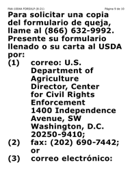 Form FAA-1004A-XLP Designation of Ebt Alternate Card Holder (Extra Large Print) - Arizona (English/Spanish), Page 9